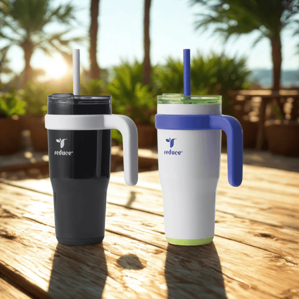 Reduce Cold1 24 Fluid Ounce Mug, 2 Pack (White/Black)