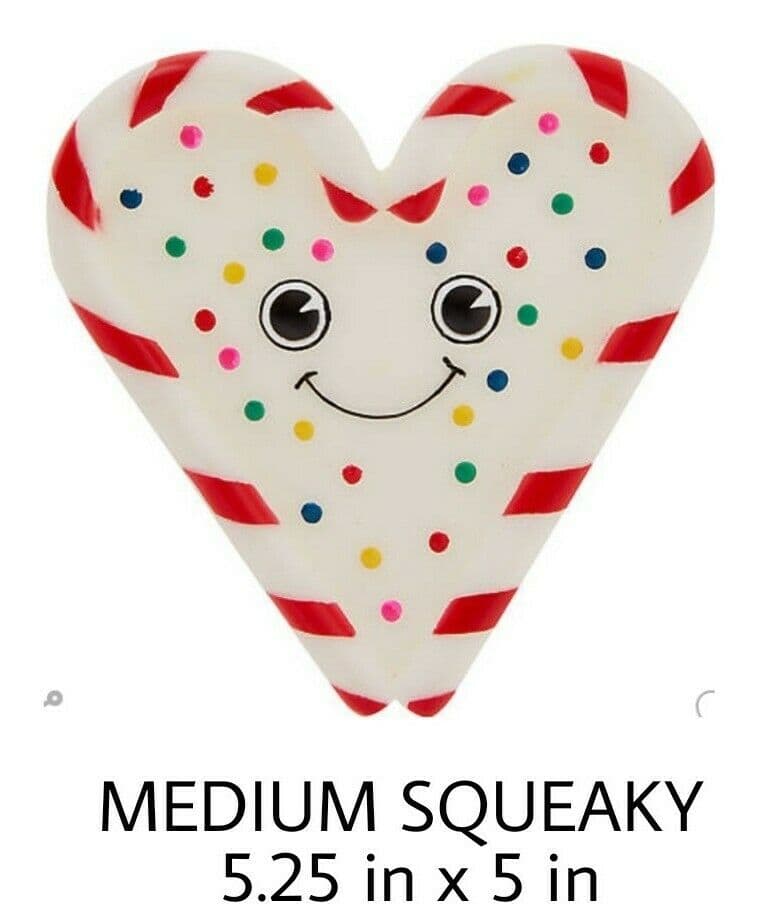 Merry & Bright Squeaker Heart Dog Toy - Squeaker 5.25 in x 5 in